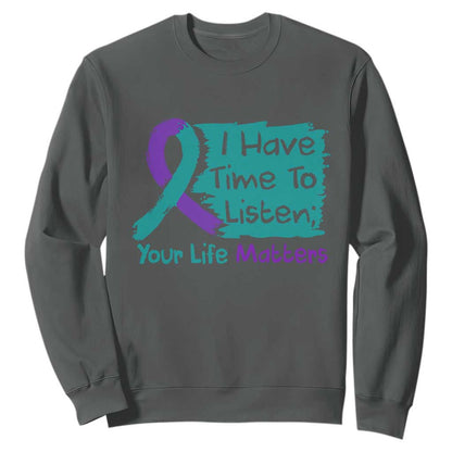Choose To Keep Going Semicolon Flower Graphic Sweatshirt Suicide Prevention Mental Health Support
