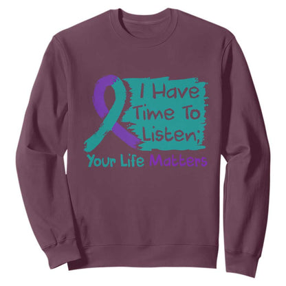 Choose To Keep Going Semicolon Flower Graphic Sweatshirt Suicide Prevention Mental Health Support