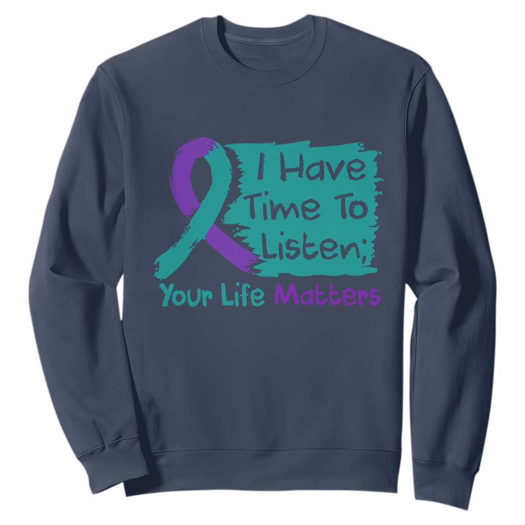 Choose To Keep Going Semicolon Flower Graphic Sweatshirt Suicide Prevention Mental Health Support