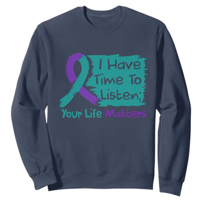 Choose To Keep Going Semicolon Flower Graphic Sweatshirt Suicide Prevention Mental Health Support