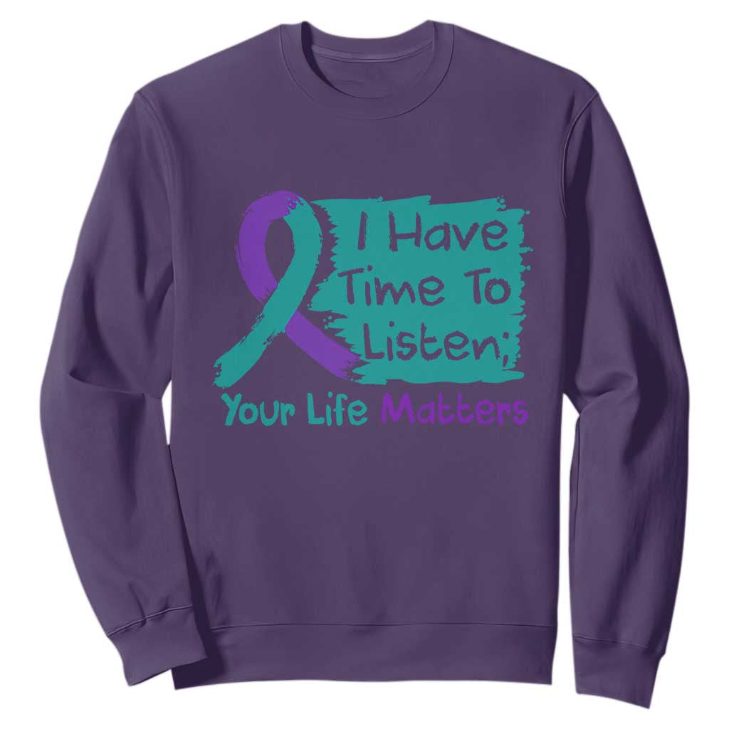 Choose To Keep Going Semicolon Flower Graphic Sweatshirt Suicide Prevention Mental Health Support