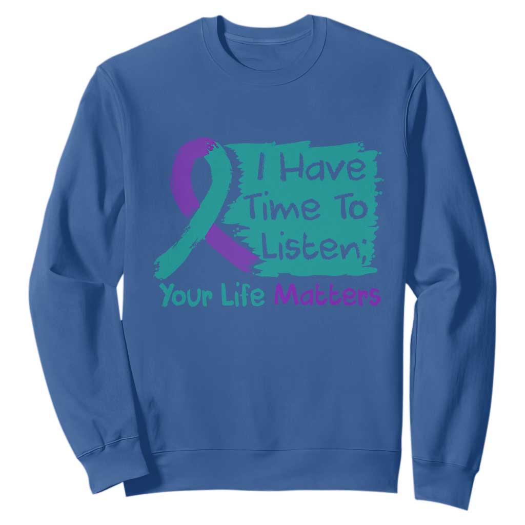 Choose To Keep Going Semicolon Flower Graphic Sweatshirt Suicide Prevention Mental Health Support