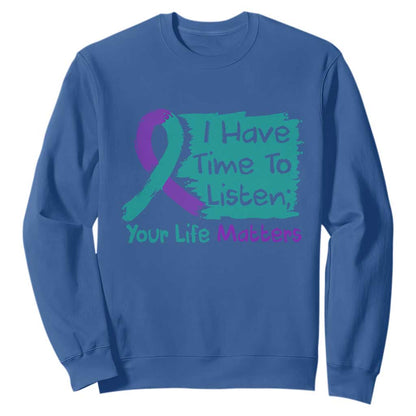 Choose To Keep Going Semicolon Flower Graphic Sweatshirt Suicide Prevention Mental Health Support