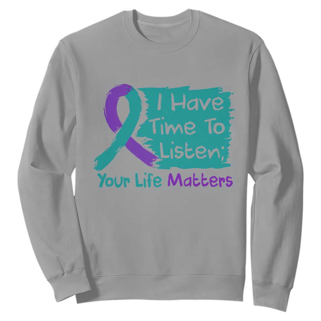 Choose To Keep Going Semicolon Flower Graphic Sweatshirt Suicide Prevention Mental Health Support