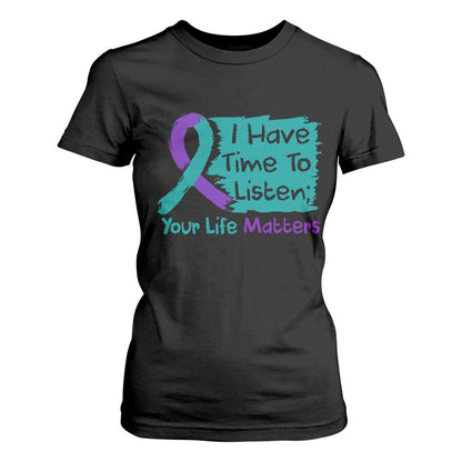 Choose To Keep Going Semicolon Flower Graphic T Shirt For Women Suicide Prevention Mental Health Support