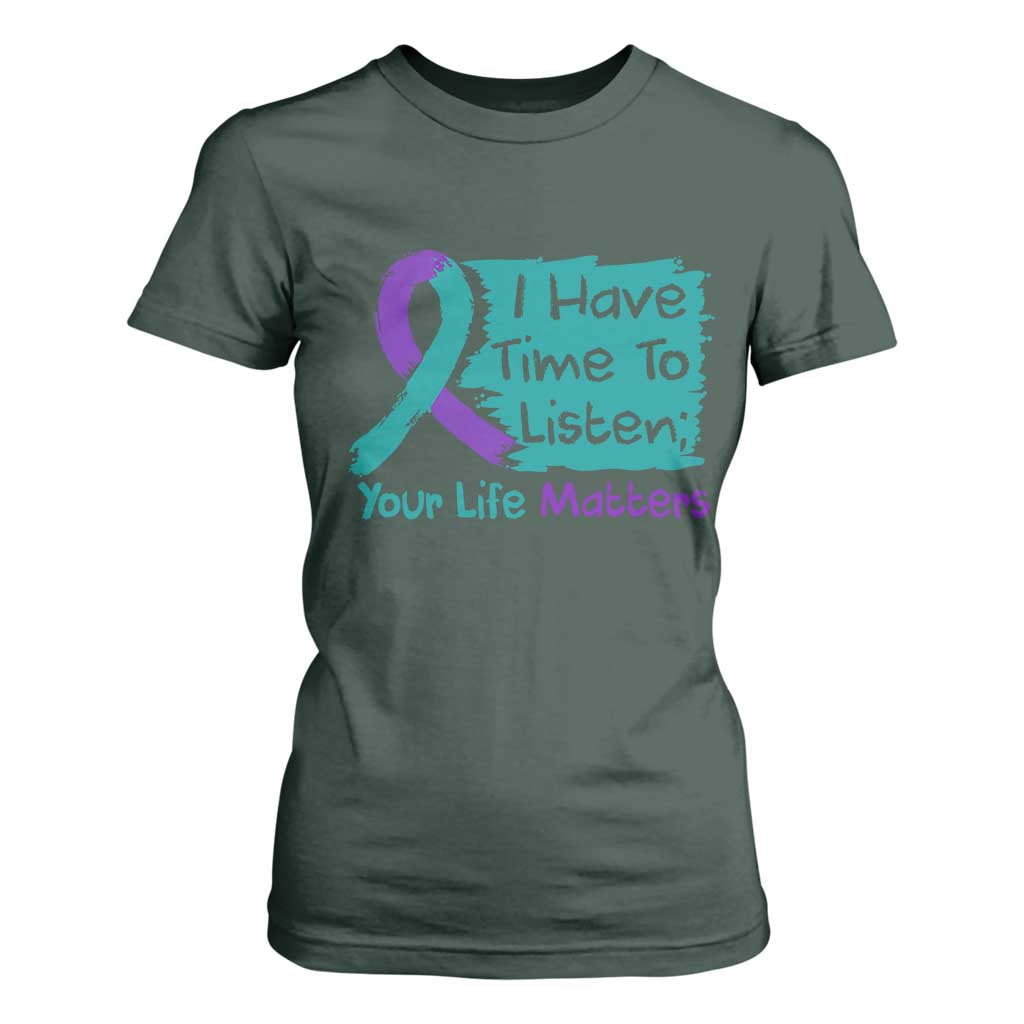 Choose To Keep Going Semicolon Flower Graphic T Shirt For Women Suicide Prevention Mental Health Support