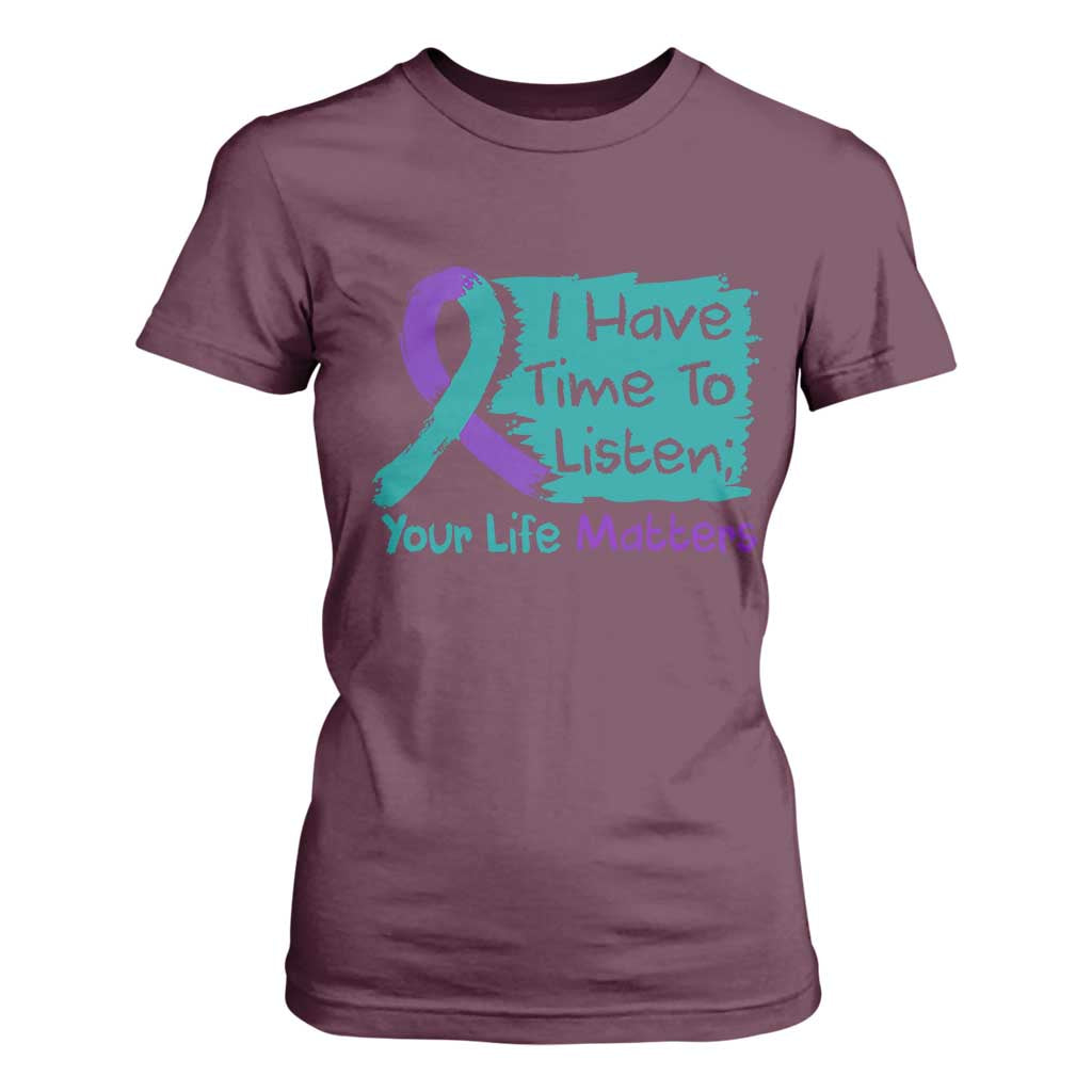 Choose To Keep Going Semicolon Flower Graphic T Shirt For Women Suicide Prevention Mental Health Support
