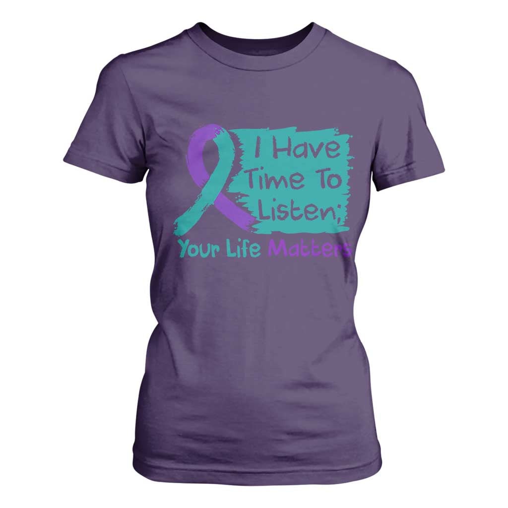 Choose To Keep Going Semicolon Flower Graphic T Shirt For Women Suicide Prevention Mental Health Support