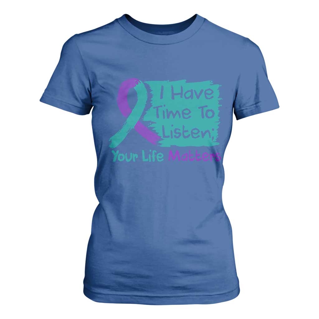 Choose To Keep Going Semicolon Flower Graphic T Shirt For Women Suicide Prevention Mental Health Support