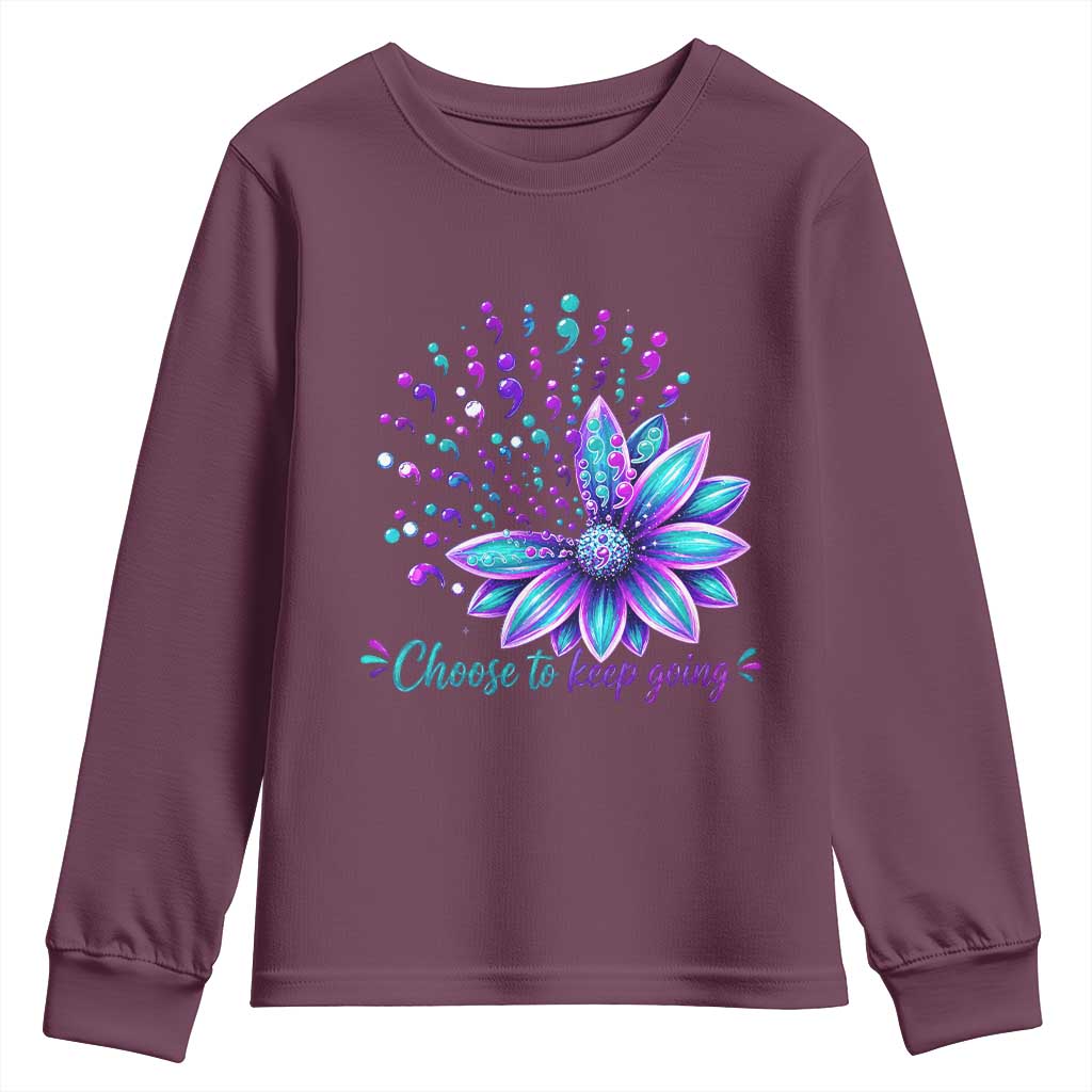 I Have Time To Listen Your Life Matters Youth Sweatshirt Suicide Prevention Mental Health Ribbon
