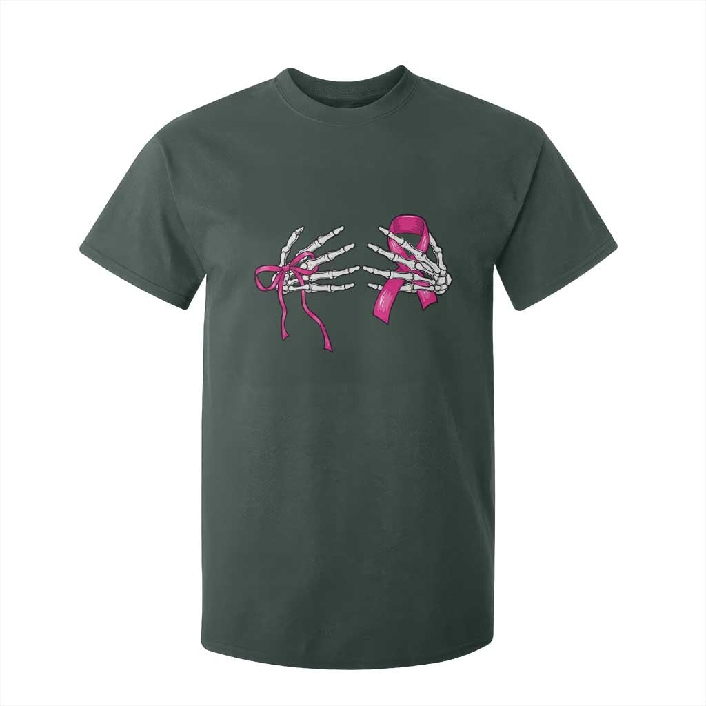 Skeleton Hands Pink Ribbon Bra Breast Cancer Fighter T Shirt For Kid Funny Halloween Spooky Pink Warrior
