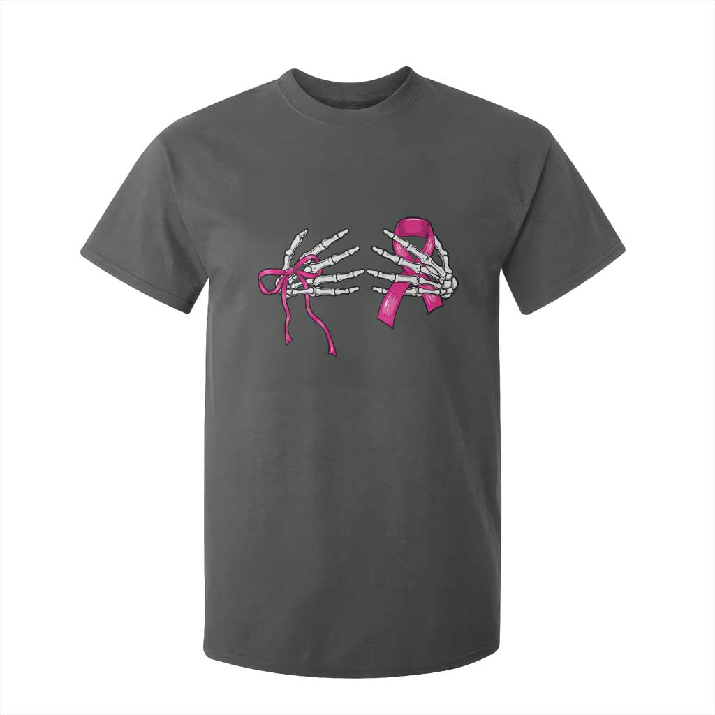 Skeleton Hands Pink Ribbon Bra Breast Cancer Fighter T Shirt For Kid Funny Halloween Spooky Pink Warrior