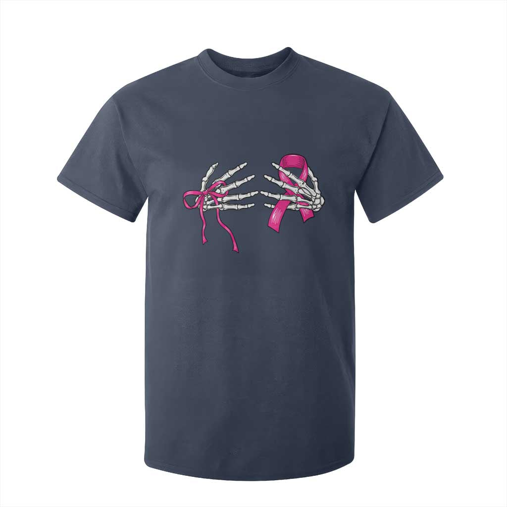Skeleton Hands Pink Ribbon Bra Breast Cancer Fighter T Shirt For Kid Funny Halloween Spooky Pink Warrior