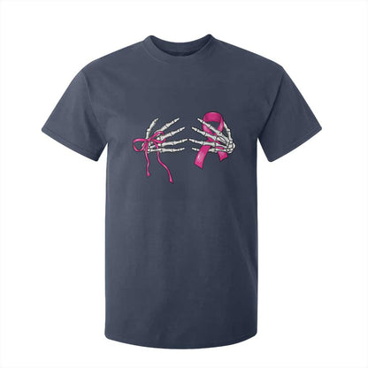 Skeleton Hands Pink Ribbon Bra Breast Cancer Fighter T Shirt For Kid Funny Halloween Spooky Pink Warrior