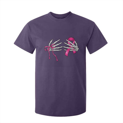 Skeleton Hands Pink Ribbon Bra Breast Cancer Fighter T Shirt For Kid Funny Halloween Spooky Pink Warrior