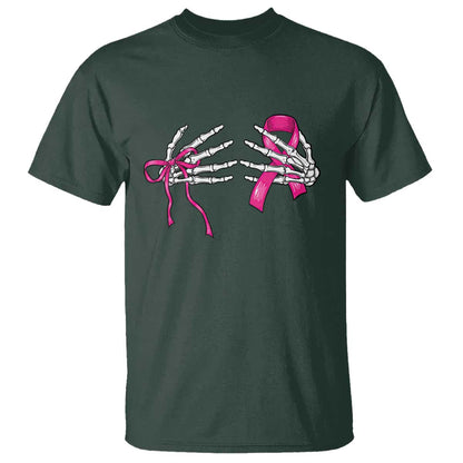 Skeleton Hands Pink Ribbon Bra Breast Cancer Fighter T Shirt Funny Halloween Spooky Pink Warrior