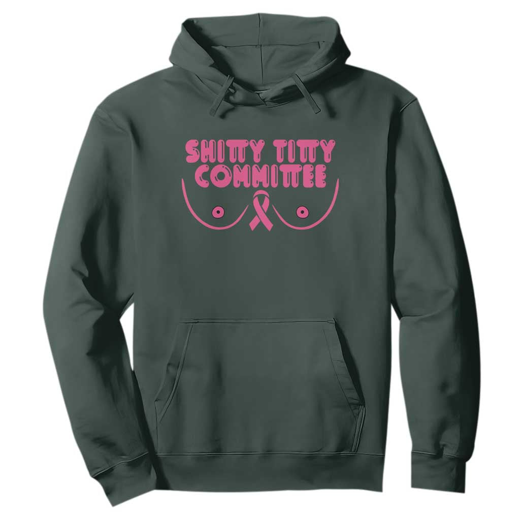 Funny Breast Cancer Fighter Shitty Titty Committee Hoodie Mastectomy Reconstruction Surgery Survivor