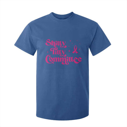 Shitty Titty Committee Retro Pink Ribbon T Shirt For Kid Funny Breast Cancer Support Mastectomy Survivor