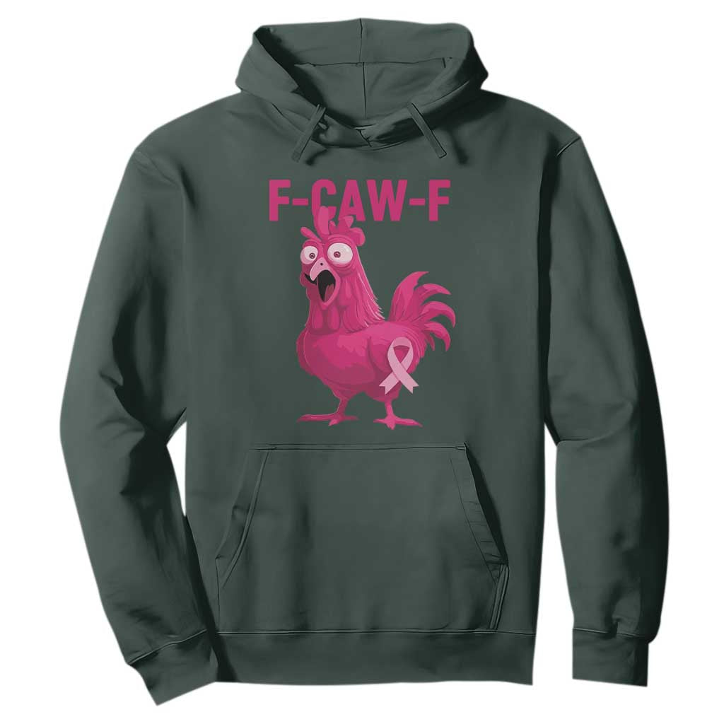 Fcawf Pink Chicken Ribbon Funny Breast Cancer Support Hoodie Sarcastic Survivor Humor