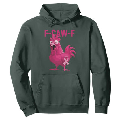 Fcawf Pink Chicken Ribbon Funny Breast Cancer Support Hoodie Sarcastic Survivor Humor