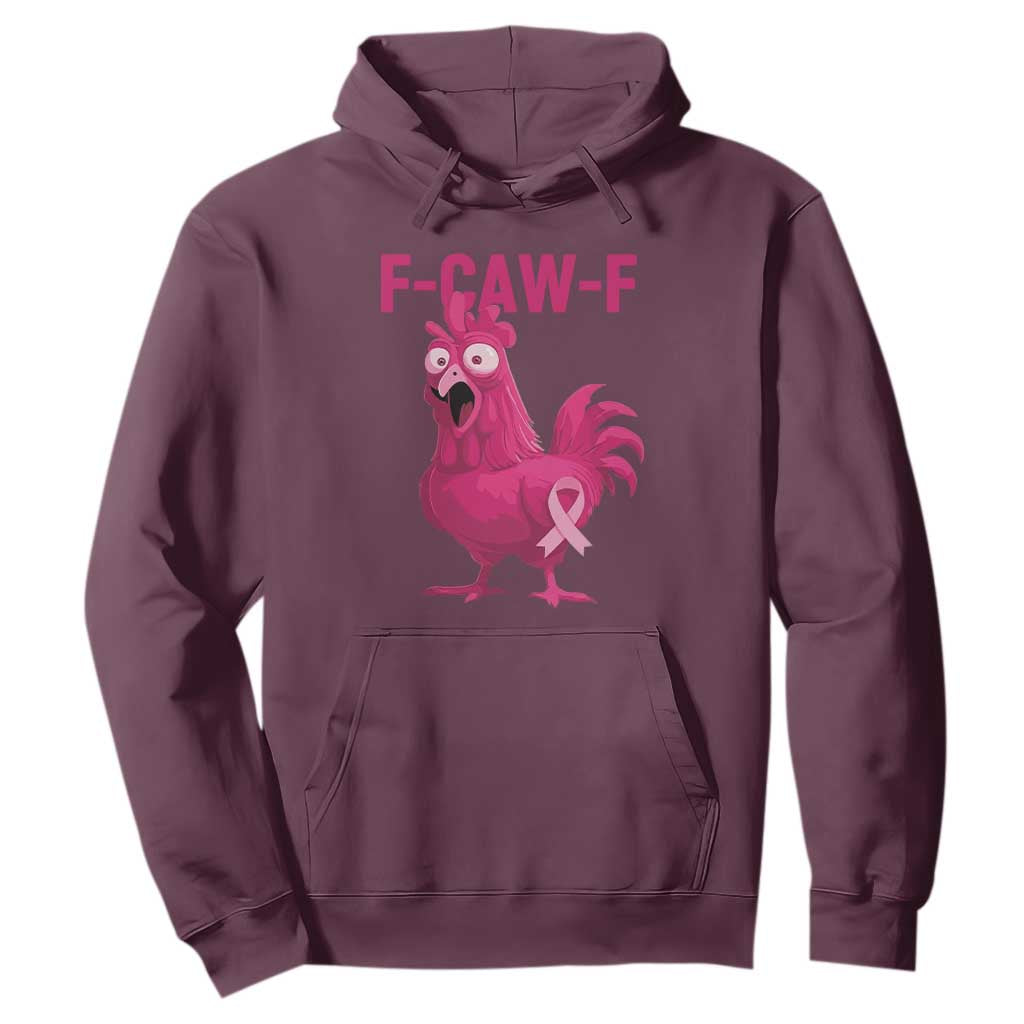 Fcawf Pink Chicken Ribbon Funny Breast Cancer Support Hoodie Sarcastic Survivor Humor