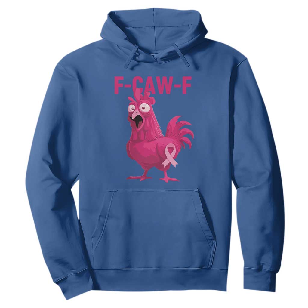 Fcawf Pink Chicken Ribbon Funny Breast Cancer Support Hoodie Sarcastic Survivor Humor