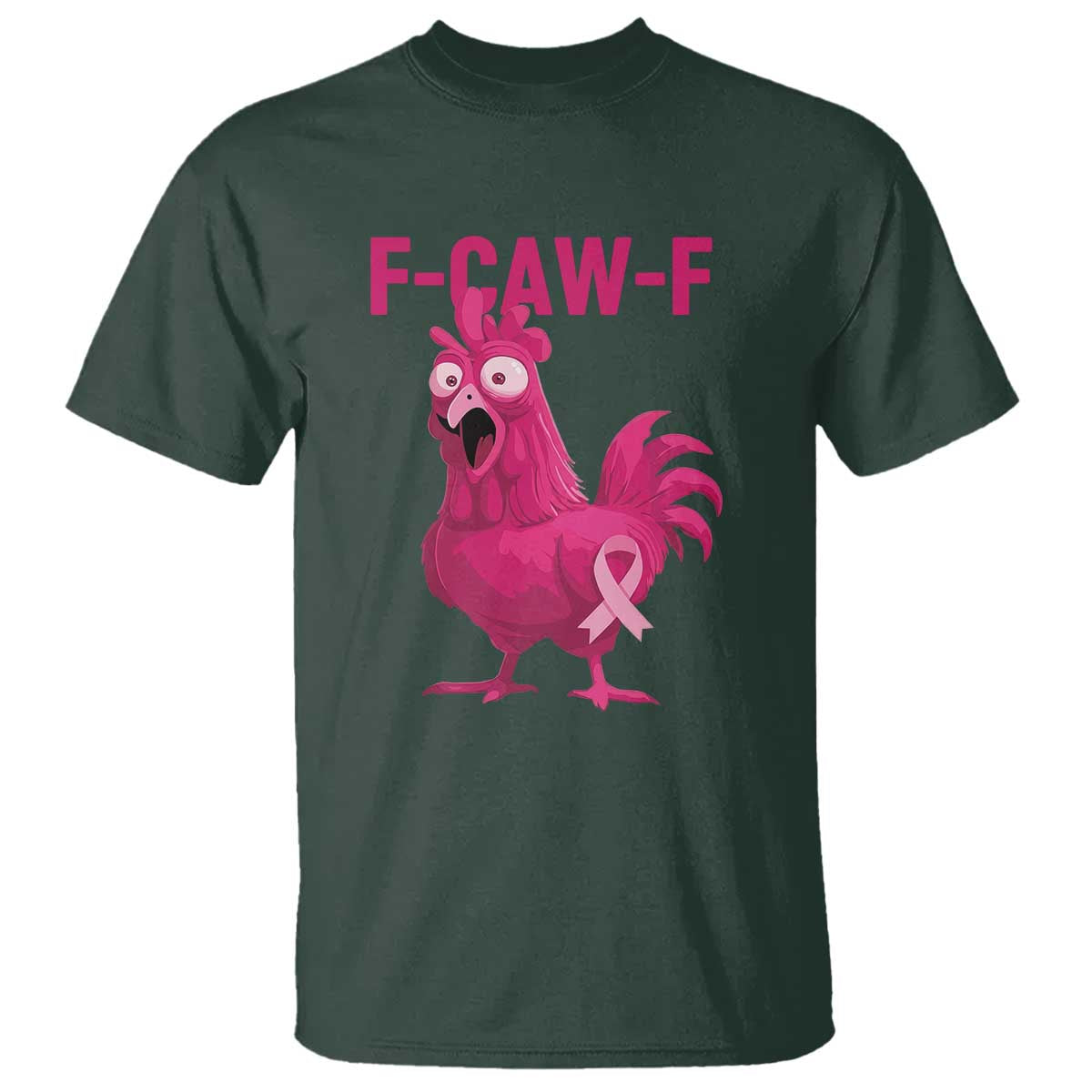 Fcawf Pink Chicken Ribbon Funny Breast Cancer Support T Shirt Sarcastic Survivor Humor