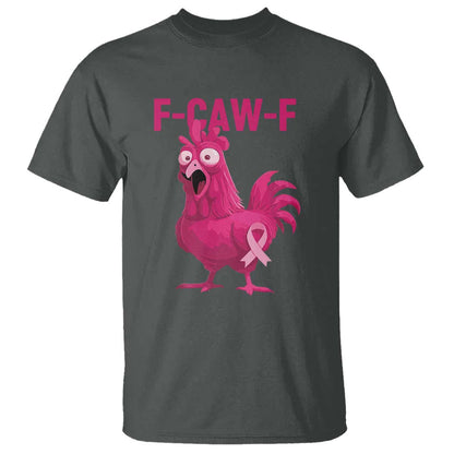 Fcawf Pink Chicken Ribbon Funny Breast Cancer Support T Shirt Sarcastic Survivor Humor