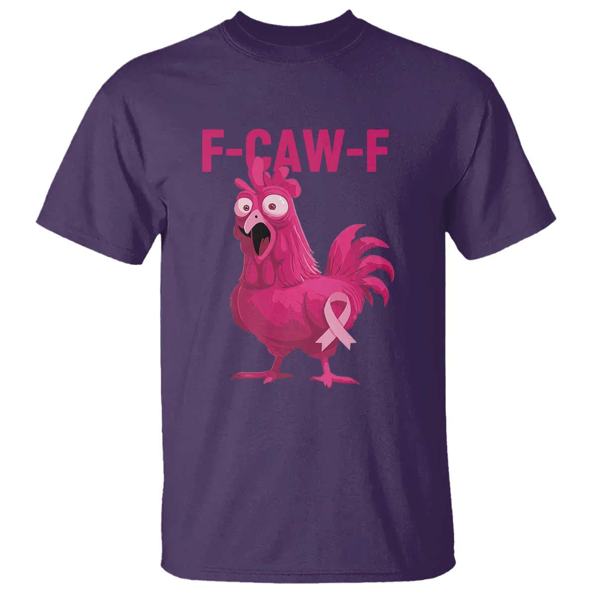 Fcawf Pink Chicken Ribbon Funny Breast Cancer Support T Shirt Sarcastic Survivor Humor