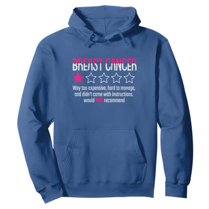 Funny Breast Cancer One Star Review Hoodie Would Not Recommend Breast Cancer Warrior