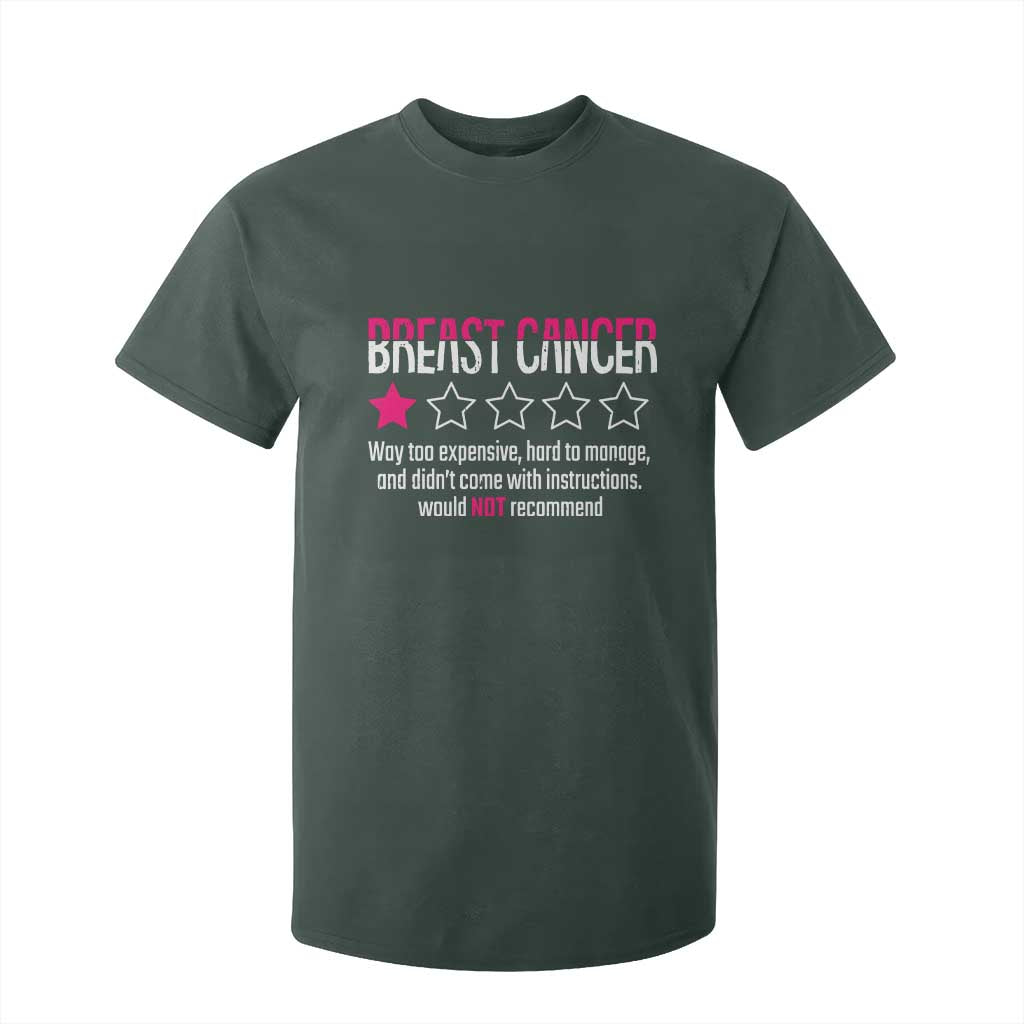 Funny Breast Cancer One Star Review T Shirt For Kid Would Not Recommend Breast Cancer Warrior