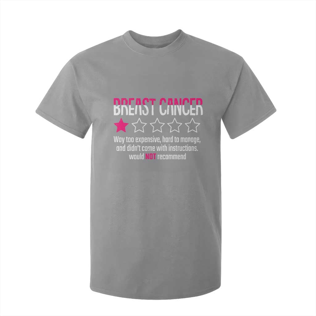 Funny Breast Cancer One Star Review T Shirt For Kid Would Not Recommend Breast Cancer Warrior