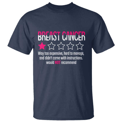 Funny Breast Cancer One Star Review T Shirt Would Not Recommend Breast Cancer Warrior
