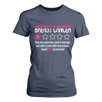 Funny Breast Cancer One Star Review T Shirt For Women Would Not Recommend Breast Cancer Warrior