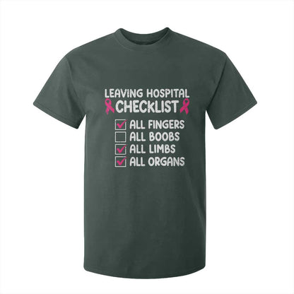 Leaving Hospital Checklist Funny Mastectomy Surgery T Shirt For Kid Breast Cancer Support Survivor Humor