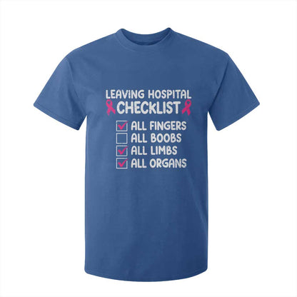 Leaving Hospital Checklist Funny Mastectomy Surgery T Shirt For Kid Breast Cancer Support Survivor Humor