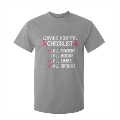Leaving Hospital Checklist Funny Mastectomy Surgery T Shirt For Kid Breast Cancer Support Survivor Humor