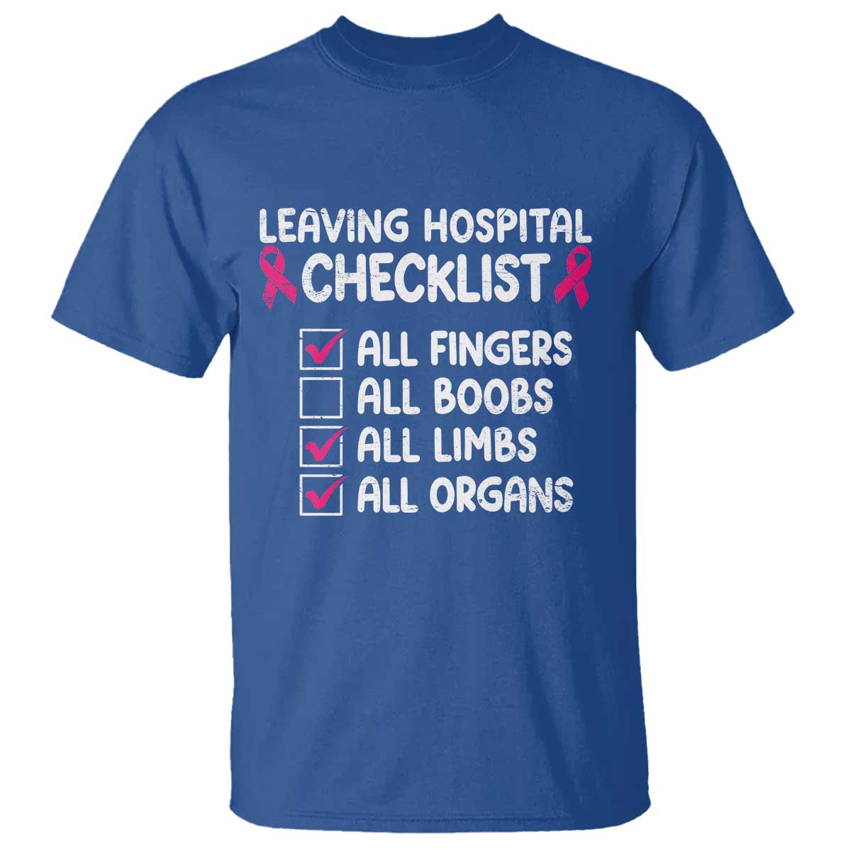 Leaving Hospital Checklist Funny Mastectomy Surgery T Shirt Breast Cancer Support Survivor Humor