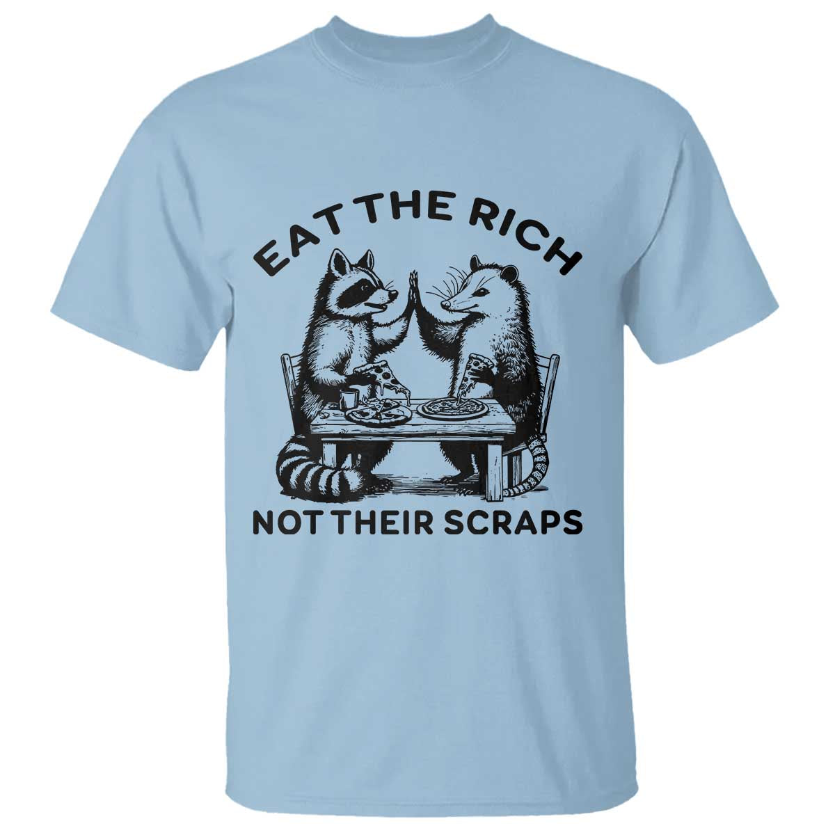 funny-raccoon-possum-meme-t-shirt-eat-the-rich-not-their-scraps-sarcasm-retro-minimalist