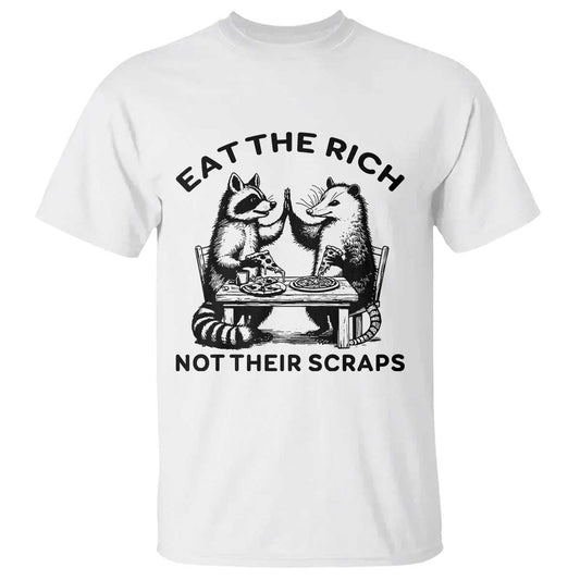 funny-raccoon-possum-meme-t-shirt-eat-the-rich-not-their-scraps-sarcasm-retro-minimalist