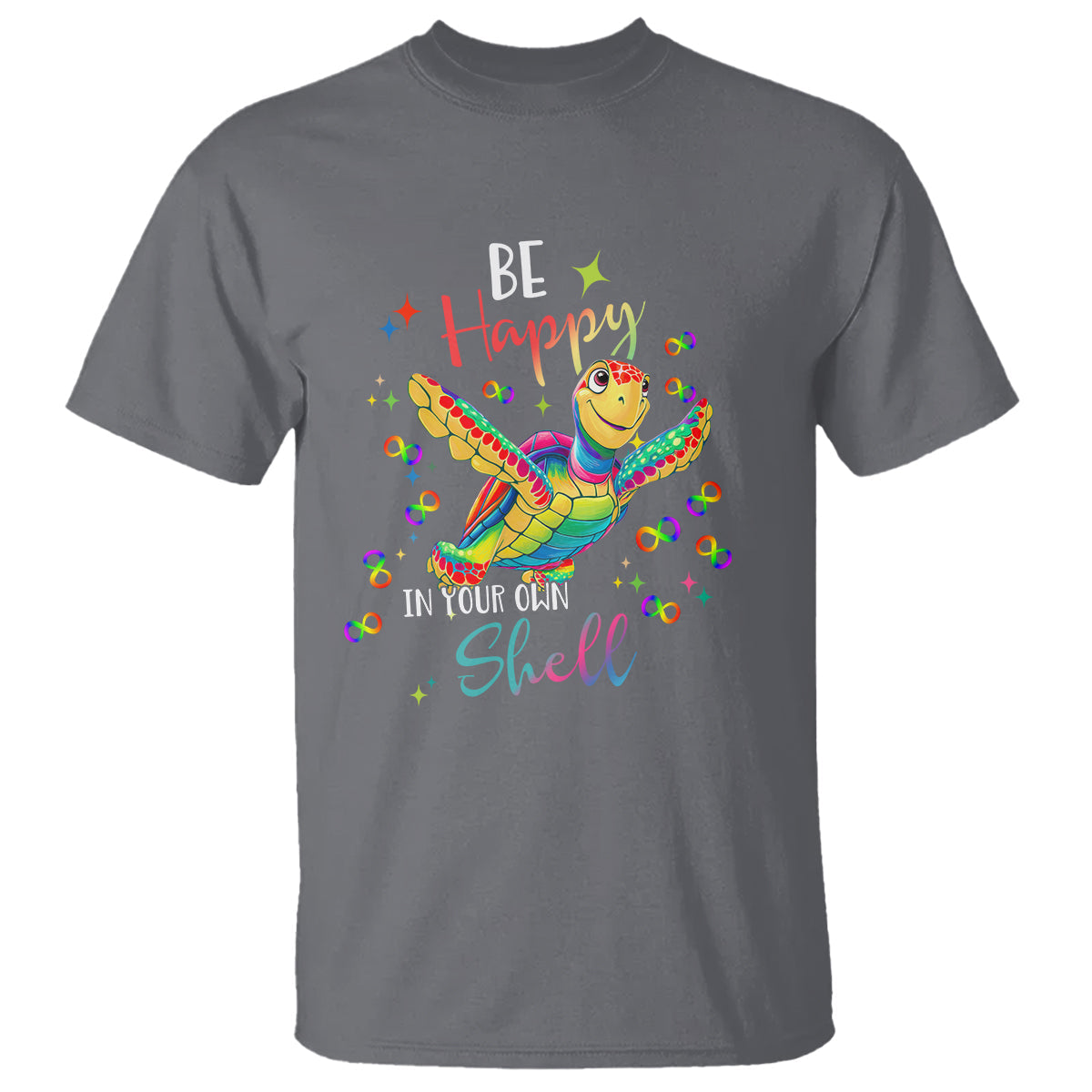 turtle-autism-acceptance-t-shirt-be-happy-in-your-own-shell-spectrum-rainbow-infinity
