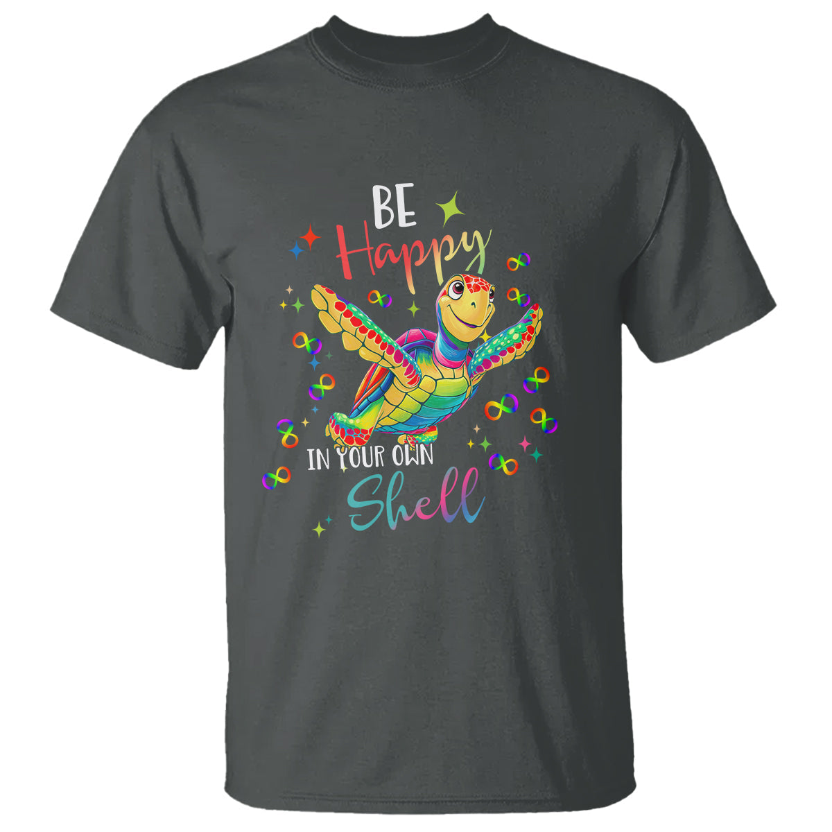 turtle-autism-acceptance-t-shirt-be-happy-in-your-own-shell-spectrum-rainbow-infinity