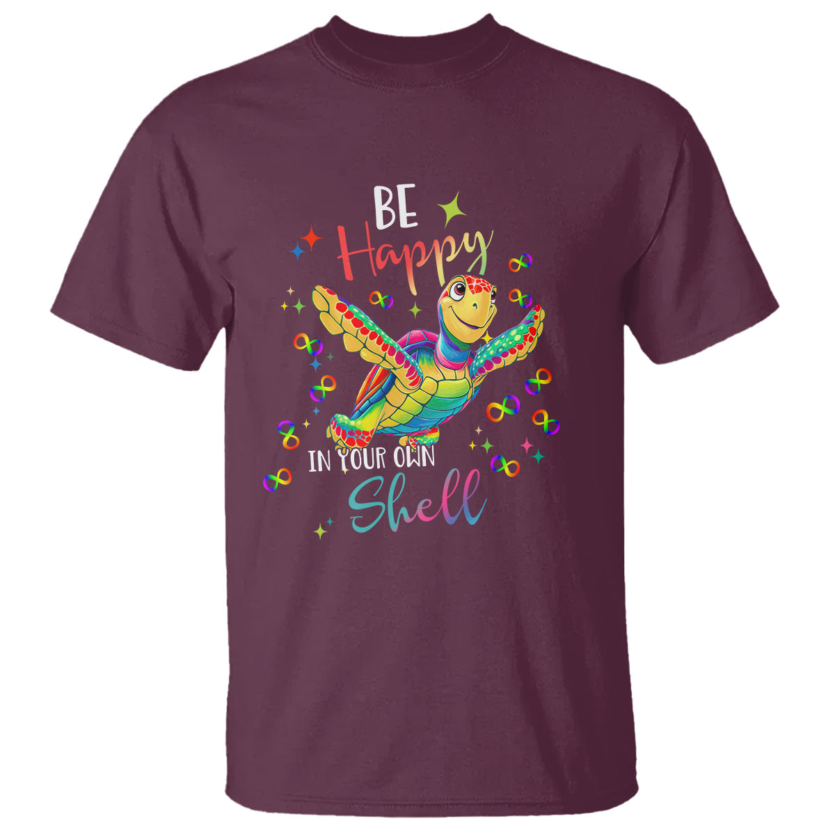 turtle-autism-acceptance-t-shirt-be-happy-in-your-own-shell-spectrum-rainbow-infinity