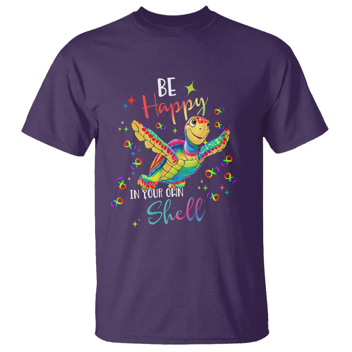 turtle-autism-acceptance-t-shirt-be-happy-in-your-own-shell-spectrum-rainbow-infinity