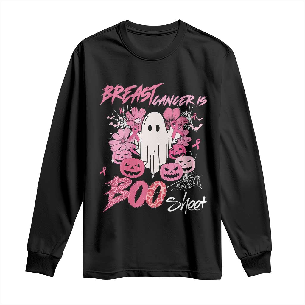 Halloween Breast Cancer Support Squad Long Sleeve Shirt Save Your Boo Bees Spooky Boos Ghost