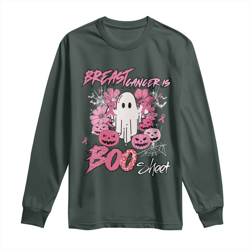 Halloween Breast Cancer Support Squad Long Sleeve Shirt Save Your Boo Bees Spooky Boos Ghost