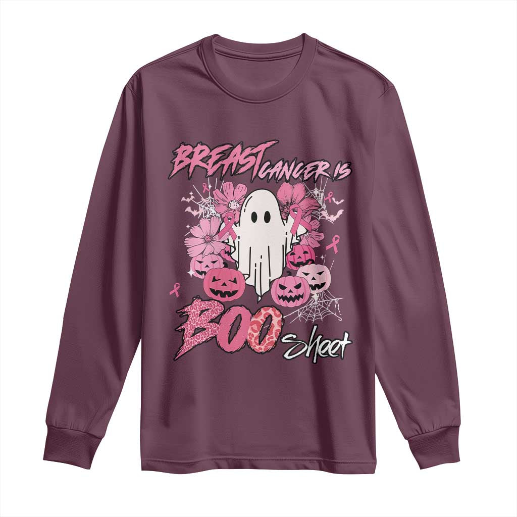 Halloween Breast Cancer Support Squad Long Sleeve Shirt Save Your Boo Bees Spooky Boos Ghost