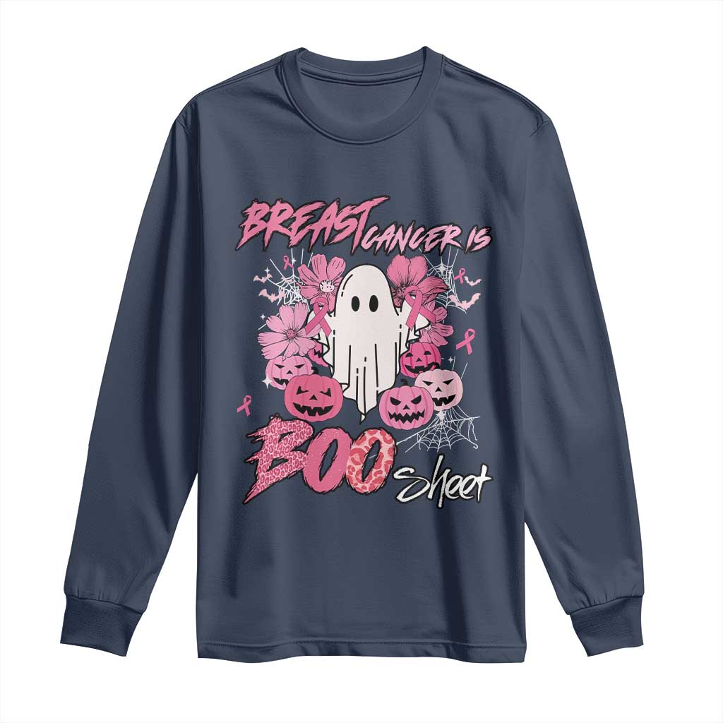 Halloween Breast Cancer Support Squad Long Sleeve Shirt Save Your Boo Bees Spooky Boos Ghost
