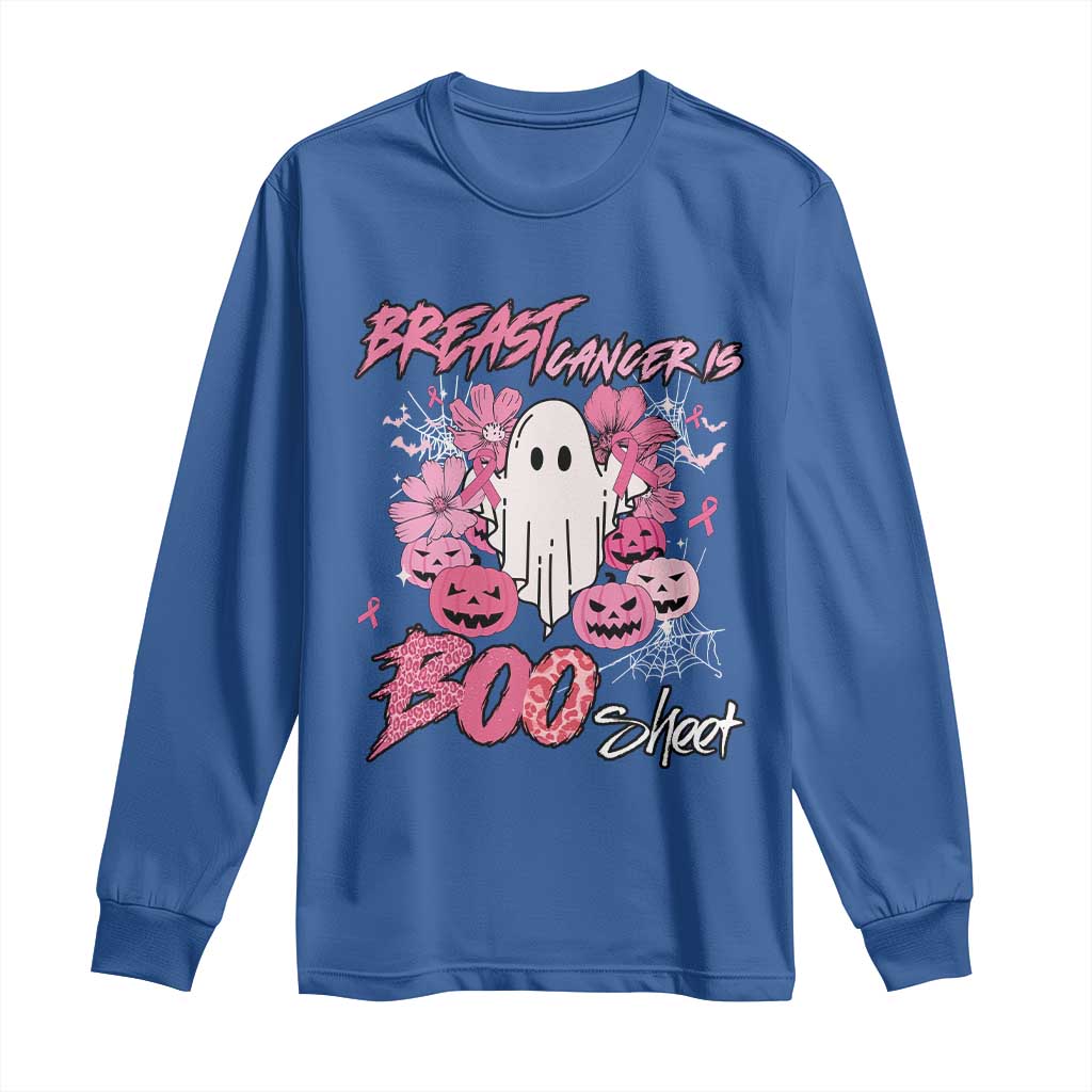 Halloween Breast Cancer Support Squad Long Sleeve Shirt Save Your Boo Bees Spooky Boos Ghost