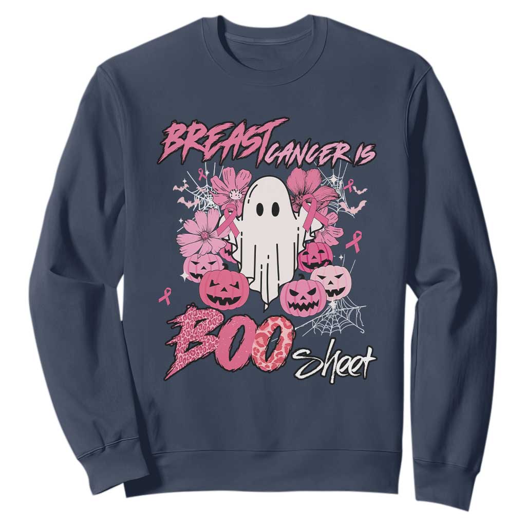 Halloween Breast Cancer Support Squad Sweatshirt Save Your Boo Bees Spooky Boos Ghost